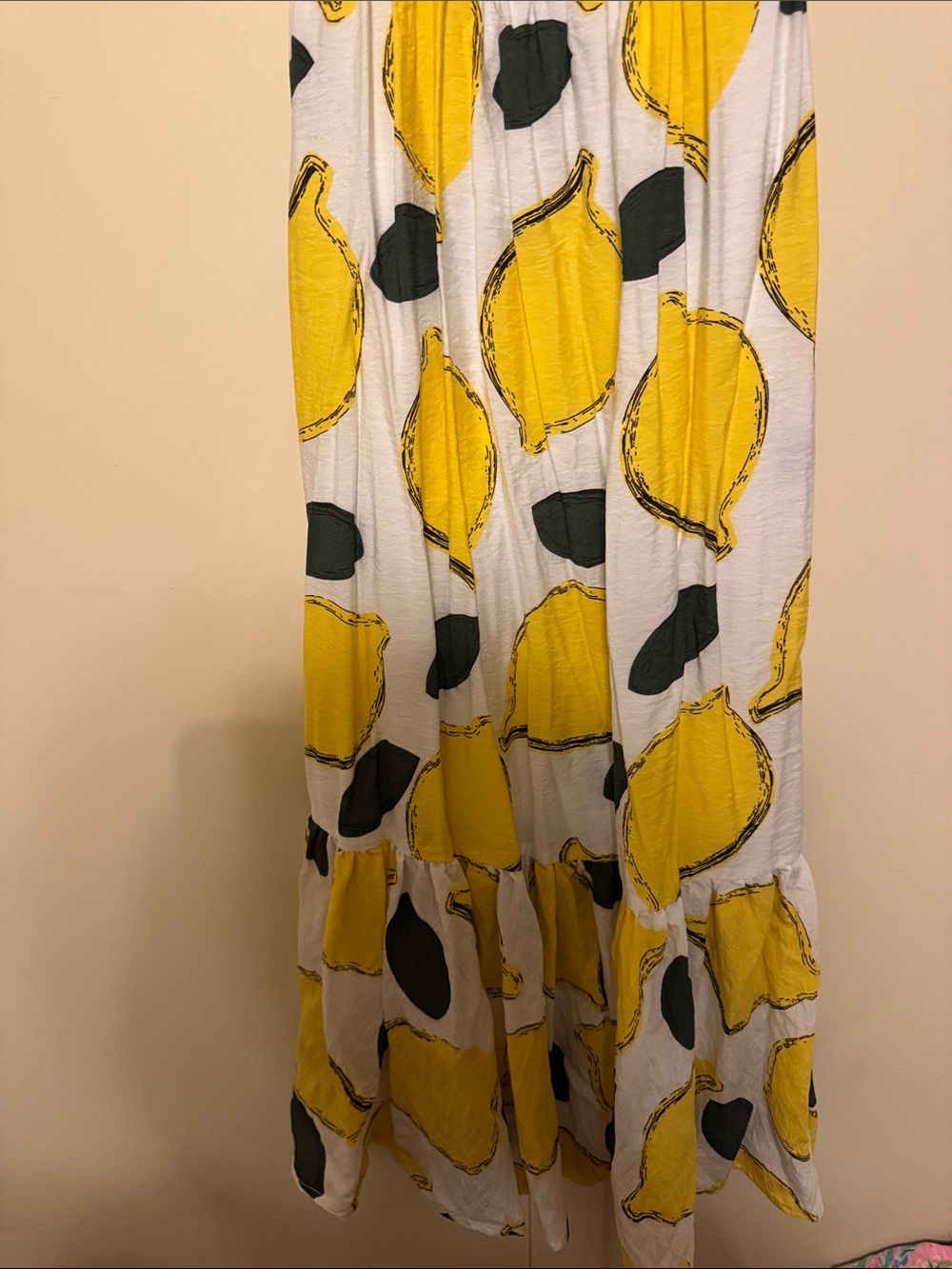 Yellow Lemon-Print Off-Shoulder Maxi Dress - Picture 3 of 6